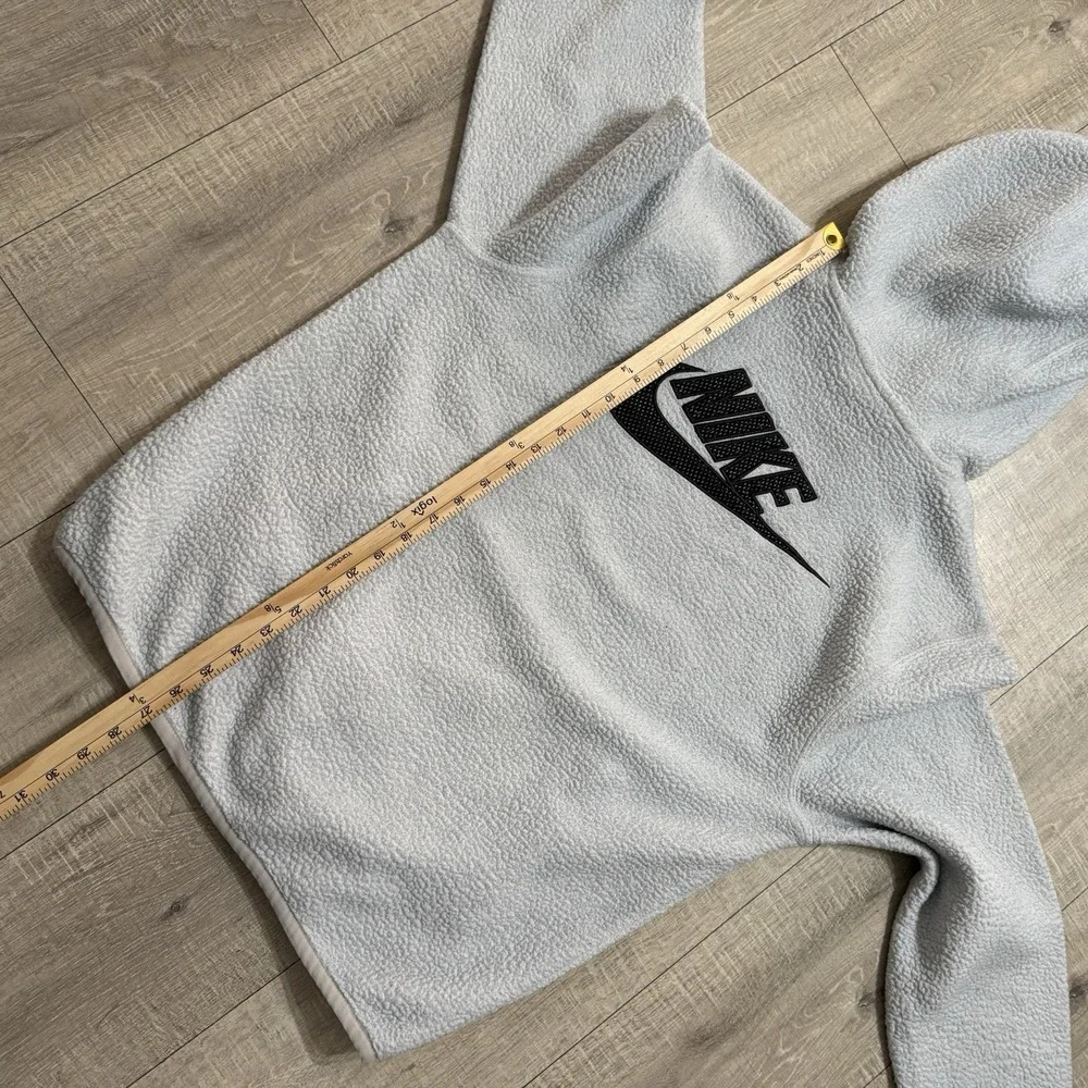 Nike Hoodie Sherpa Fleece Pullover Swoosh Logo Glacier Blue Gray DD5013-072 Men